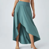 Maxi nederdel med slit, stilfuld elegance og komfort
