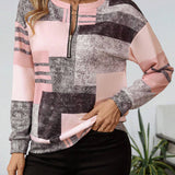 Karen | Trøje med grafisk print og lynlås