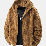 Alonzo – Geometrisk jacquard-teddy-hoodie