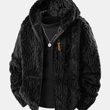 Alonzo – Geometrisk jacquard-teddy-hoodie