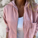 Amalie | Casual jakke med hætte og lynlås