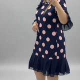 Mila | Damekjole med plisseringer i prikker