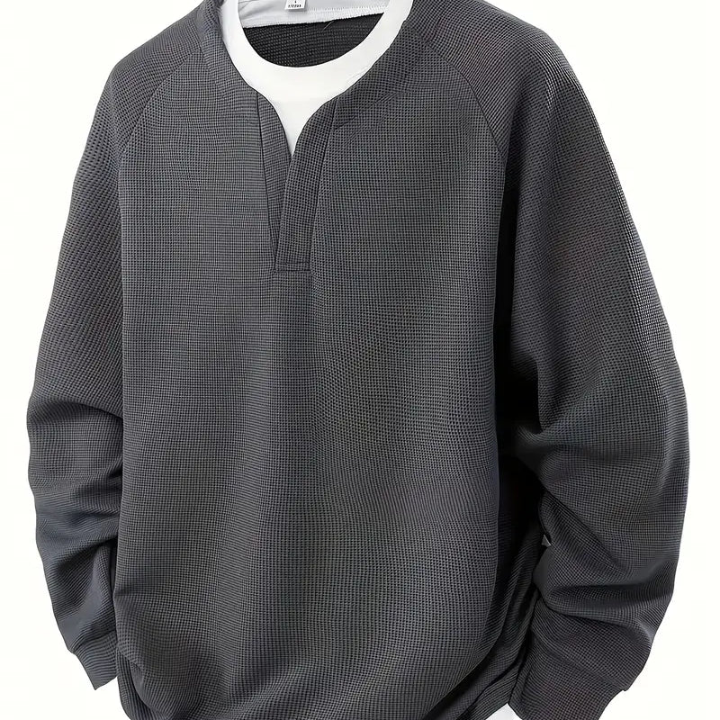 Aldous – Langærmet skjorte med vaffelmønster