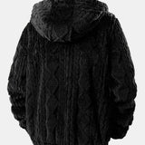 Alonzo – Geometrisk jacquard-teddy-hoodie