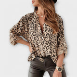 Moderne skjorte med leopardmønster