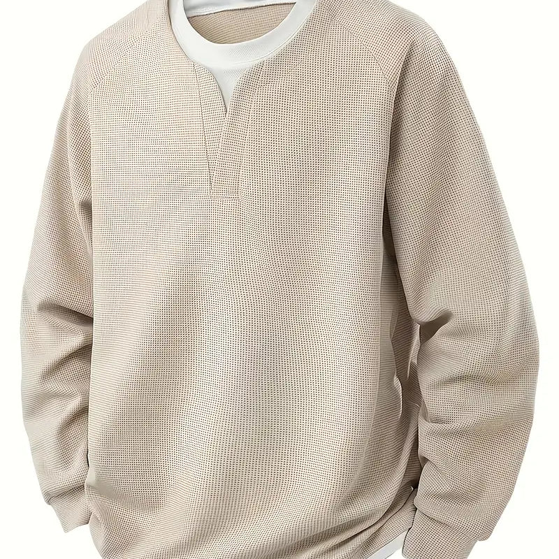 Aldous – Langærmet skjorte med vaffelmønster