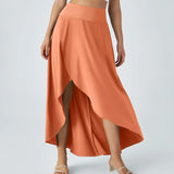 Maxi nederdel med slit, stilfuld elegance og komfort