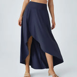 Maxi nederdel med slit, stilfuld elegance og komfort