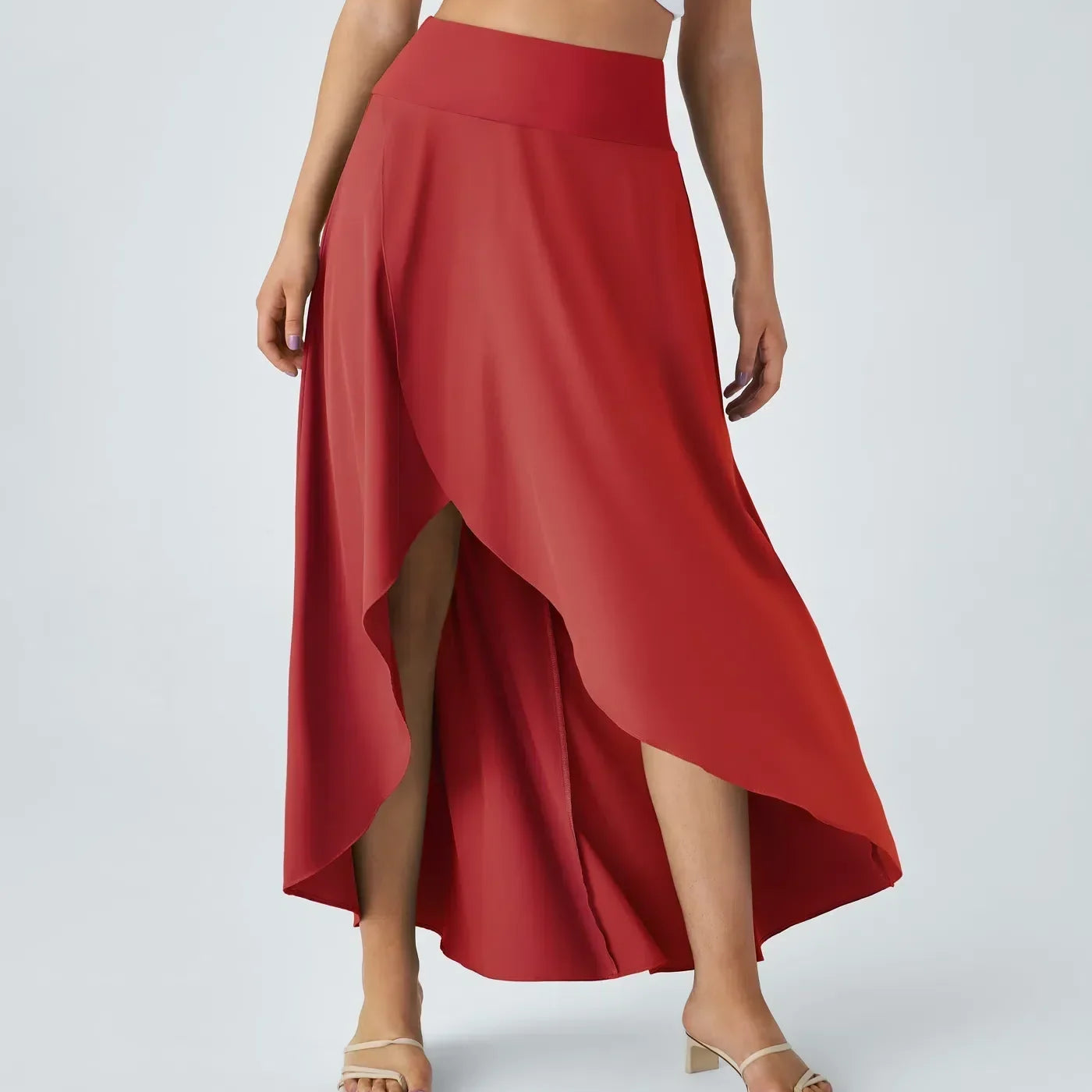 Maxi nederdel med slit, stilfuld elegance og komfort