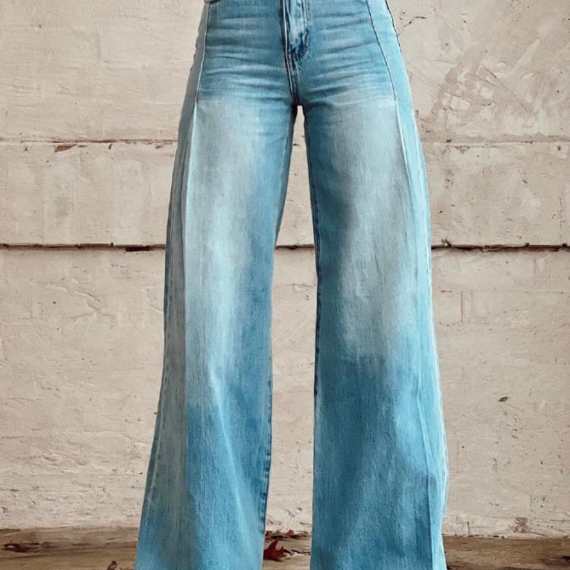 Klassiske Lysvaskede Vide Bukser