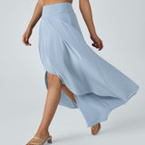 Maxi nederdel med slit, stilfuld elegance og komfort
