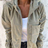 Amalie | Casual jakke med hætte og lynlås