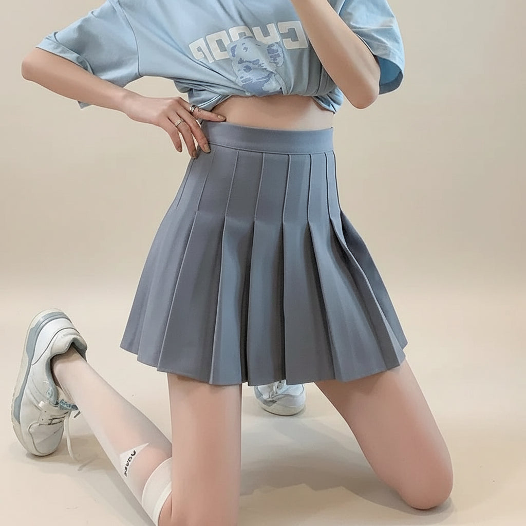 Mini A-line nederdel i studenterstil