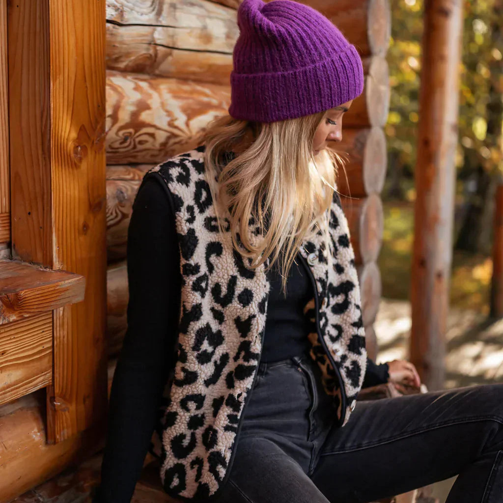 Leopard strikket vest