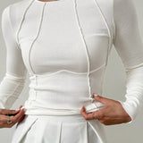 Lily | Tætsiddende langærmet shirt