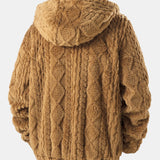 Alonzo – Geometrisk jacquard-teddy-hoodie