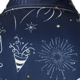 Herre Fyrværkeri Ferie Nytår Fest Knap-Op Blå Langærmet Skjorte