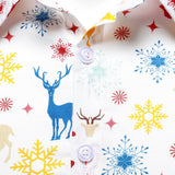 Herre Juletema Festlige Rensdyr Snefnug Hvid Langærmet Skjorte