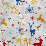 Herre Juletema Festlige Rensdyr Snefnug Hvid Langærmet Skjorte