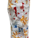 Herre Juletema Festlige Rensdyr Snefnug Hvid Langærmet Skjorte