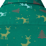 Herre Juletræ Elg Print Åndbar Grøn Langærmet Skjorte