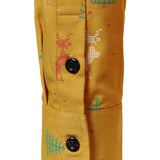 Herre Juletræ Elg Print Åndbar Gul Langærmet Skjorte