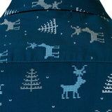 Herre Juletræ Elg Print Åndbar Marineblå Langærmet Skjorte