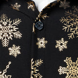 Herres Guld Jul Snefnug Print Langærmet Skjorte