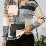 Karen | Trøje med grafisk print og lynlås