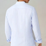 Linned Band Krave Skjorte Lysblå