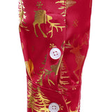 Mænds Gyldne Jule Rensdyr Festlig Print Rød Langærmet Skjorte