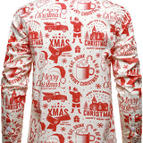 Mænds julestrøje i beige med sjovt vintage design og lange ærmer