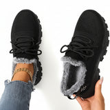 Nelly | Afslappede fleece-sneakers med snøring