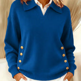 Flora – Elegant Striktrøje med Knapdetaljer