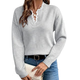 Lara | Elegant Strik med Blondekrave