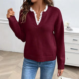 Lara | Elegant Strik med Blondekrave