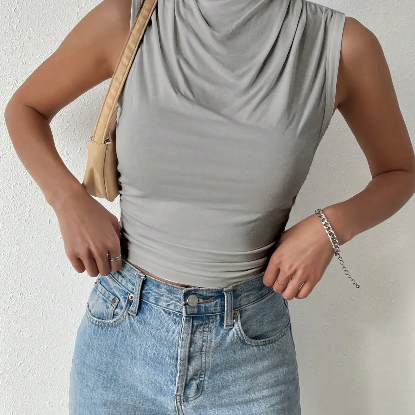 Top Casual Plisseret Sommer Elegant