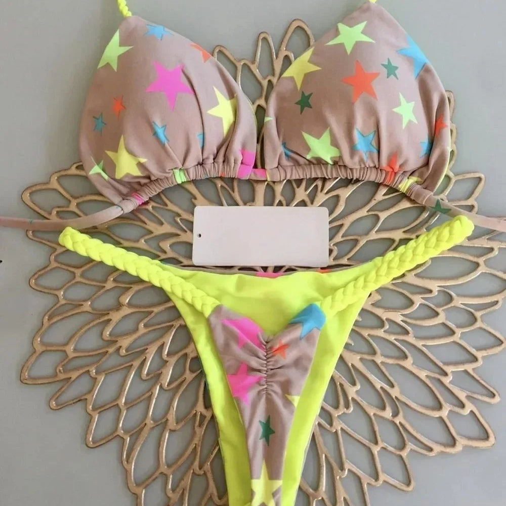Wild Bikini: Strandtøjssæt med print