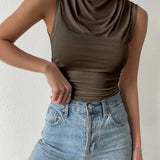 Top Casual Plisseret Sommer Elegant