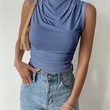 Top Casual Plisseret Sommer Elegant