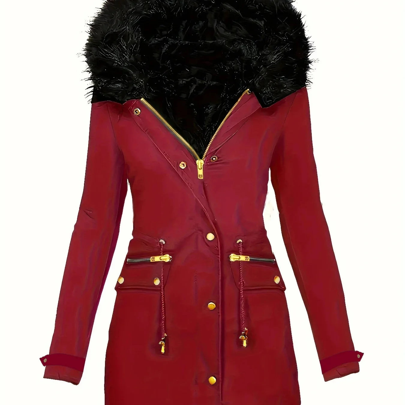 Chic vinterjakke med plys hætte