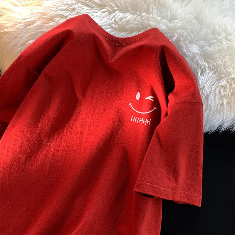 Oversized T-shirt med smil