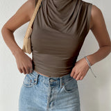 Top Casual Plisseret Sommer Elegant