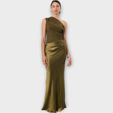 Amber One-Shoulder Satin Maxi Kjole