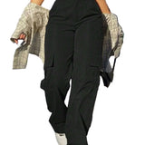 Højtaljede cargobukser til kvinder til hverdagsbrug