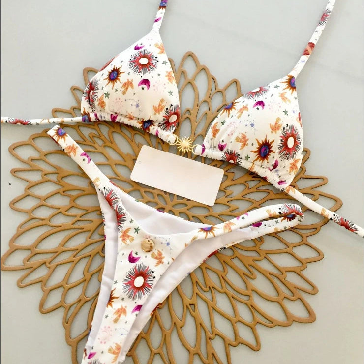Wild Bikini: Strandtøjssæt med print