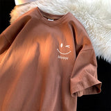 Oversized T-shirt med smil