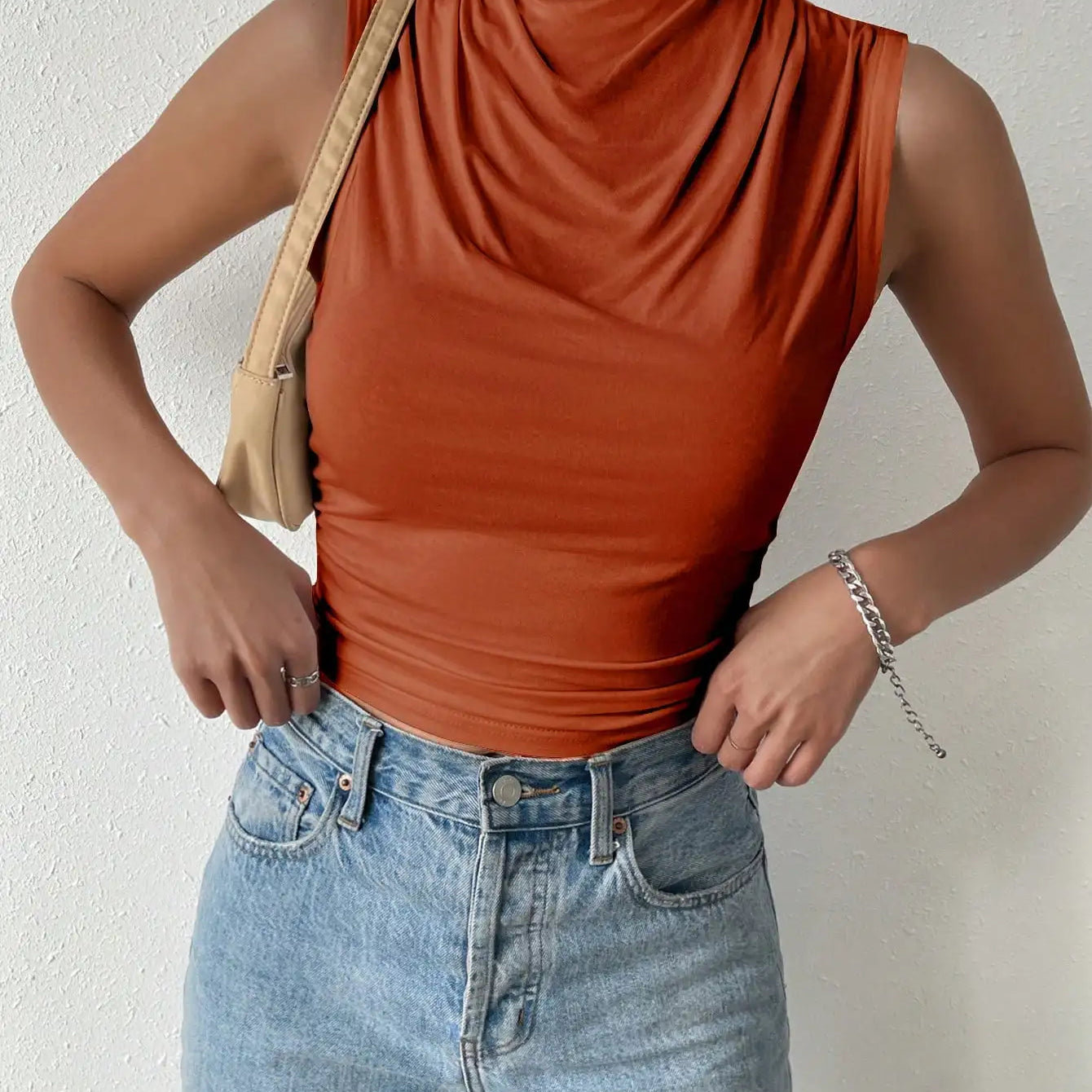 Top Casual Plisseret Sommer Elegant