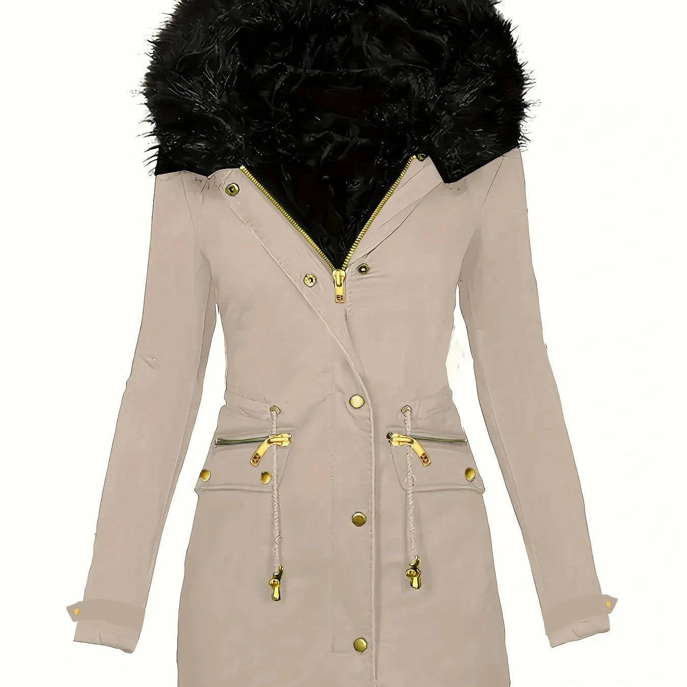 Chic vinterjakke med plys hætte