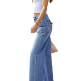 Lyseblå jeans til kvinder med bred pasform